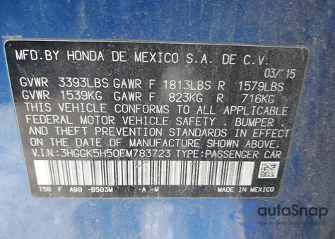 2015 Honda Fit Lx from USA, damaged, VIN 3HGGK5H50FM783723